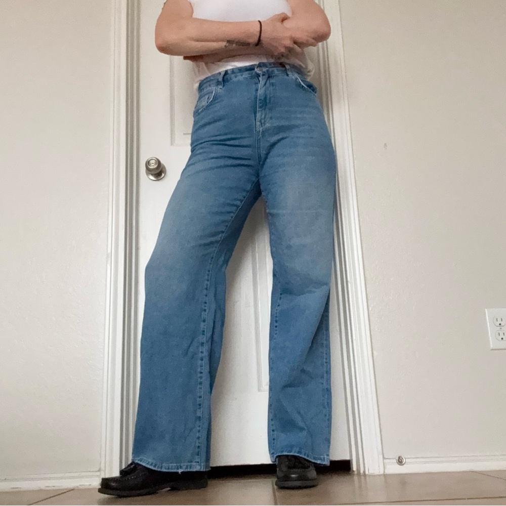 Bershka high-waisted wide leg jeans